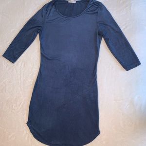 Blue mid sleeve mini dress